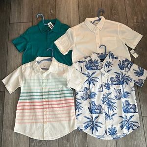 - NWT Lot of 4 - Boys Shirts - Size 7 & 8 💙💙🍏